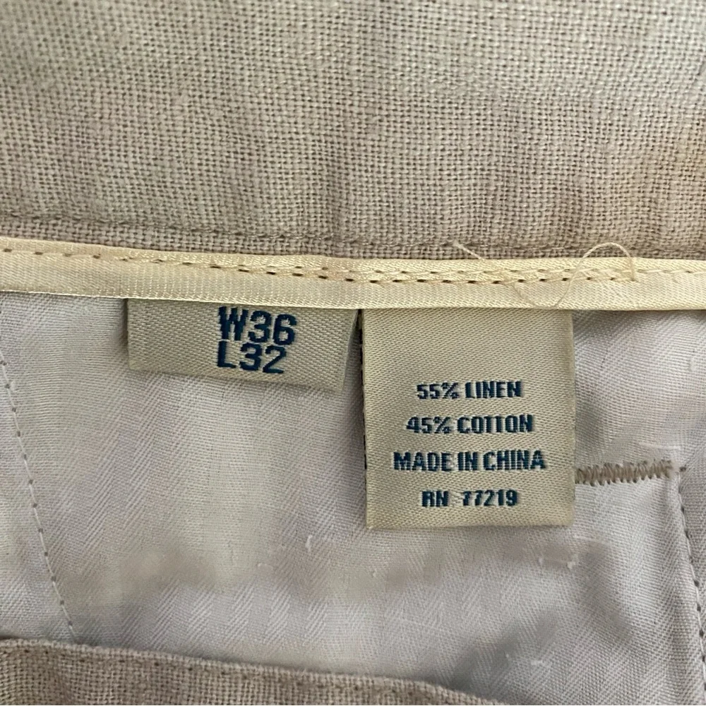 Joseph & Feiss Linen Cotton Pants Size 36‎ Tan Drawstring Casual Summer